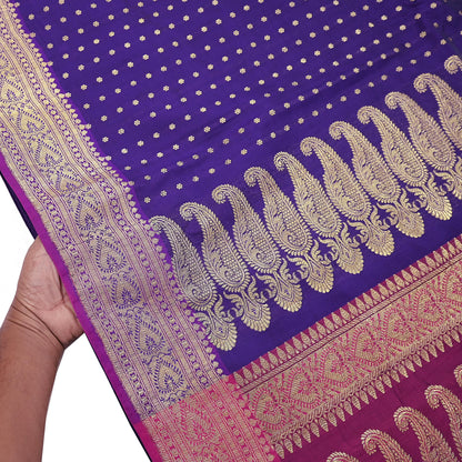 Indian Vintage Sari Pink & Purple Heavy Wedding Artificial Silk Woven Brocade Banarasi Sarees Ethnic Zari 5Yd Dress Making Bollywood Sari