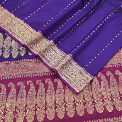 Indian Vintage Sari Pink & Purple Heavy Wedding Artificial Silk Woven Brocade Banarasi Sarees Ethnic Zari 5Yd Dress Making Bollywood Sari