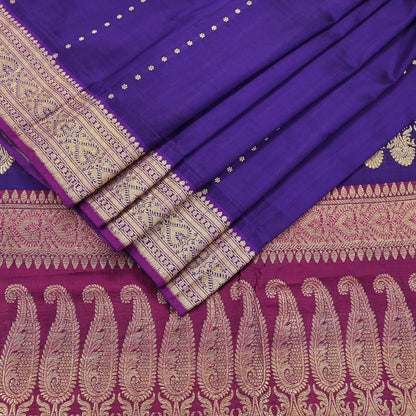 Indian Vintage Sari Pink & Purple Heavy Wedding Artificial Silk Woven Brocade Banarasi Sarees Ethnic Zari 5Yd Dress Making Bollywood Sari