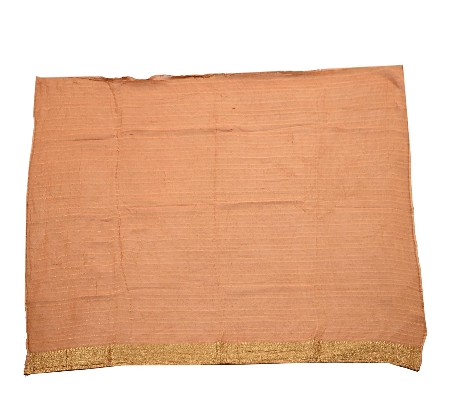 Heavy Saffron Saree Blend Georgette Hand Embroidered Sari Craft Fabric 5Yd Soft Ethnic Zari with Matching Blouse fabric