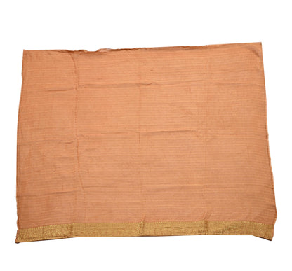 Heavy Saffron Saree Blend Georgette Hand Embroidered Sari Craft Fabric 5Yd Soft Ethnic Zari with Matching Blouse fabric