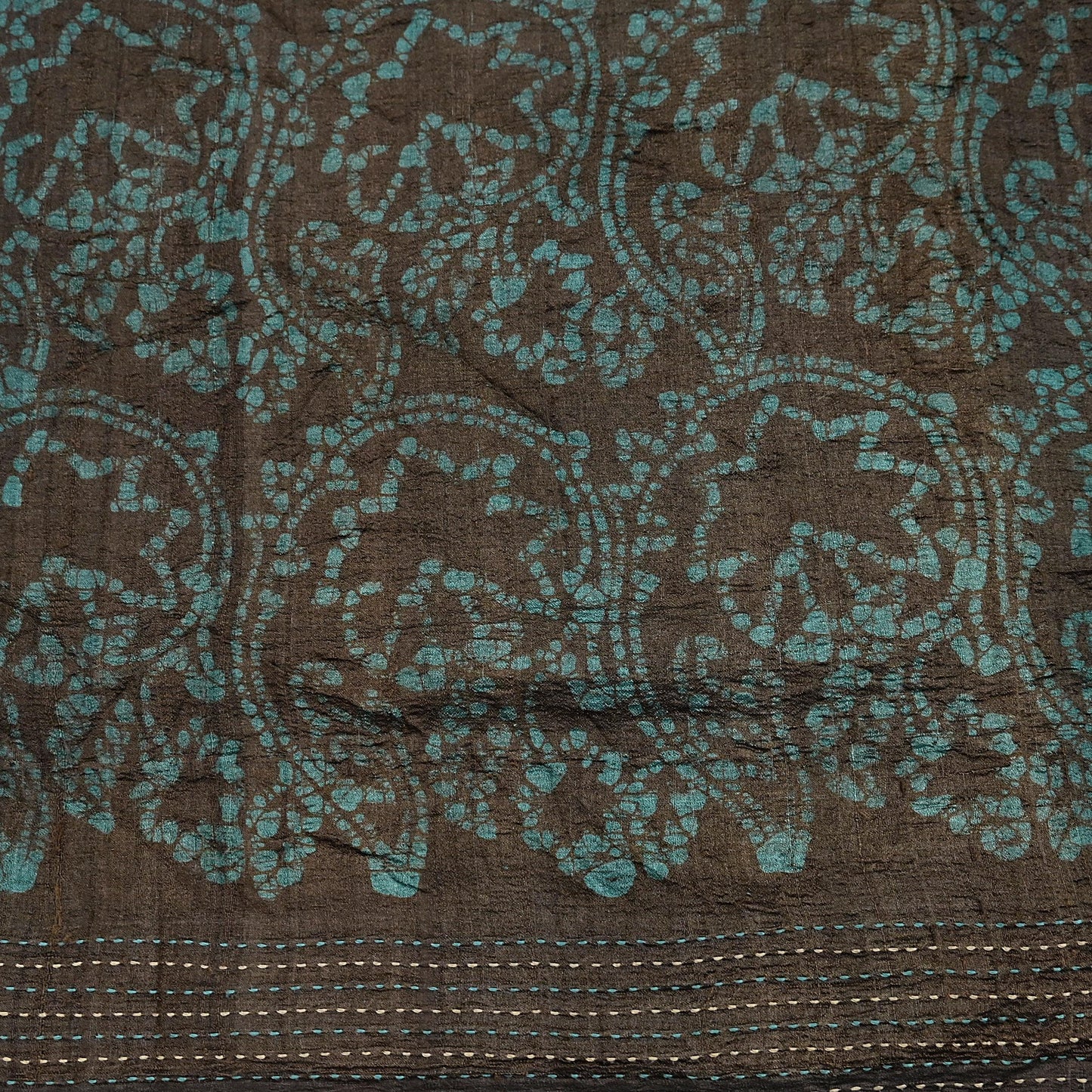 Vintage Brown Pure Khadi Silk Saree 6Yd Handloom batik Indian Sari Soft Fabric Sustainable Craft Textile Boho Dressmaking Material