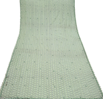 Indian Vintage Heavy Sari Green Net/Mesh Embroidered Sarees 5Yd Sewing Soft Floral Craft Fabric Dress making Crafting Bollywood sari