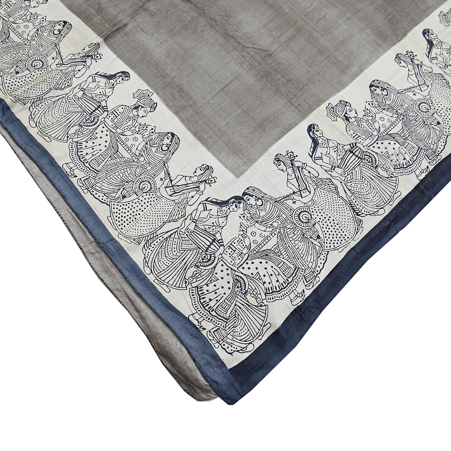 Indian Vintage Brown & Ivory Saree Pure Khadi Silk Handloom Printed Sari Fabric 6yd Ethnic Wear Sari Stripes Designs Dress making Crafting