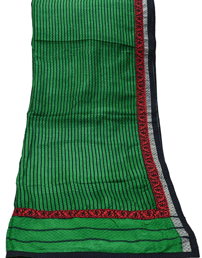 Indian Vintage Green Long Stole Pure Woolen Scarf Printed Dupatta Infinity Scarves Sarong Wrap Veil Woman Hijab Shawl Craft Fabric