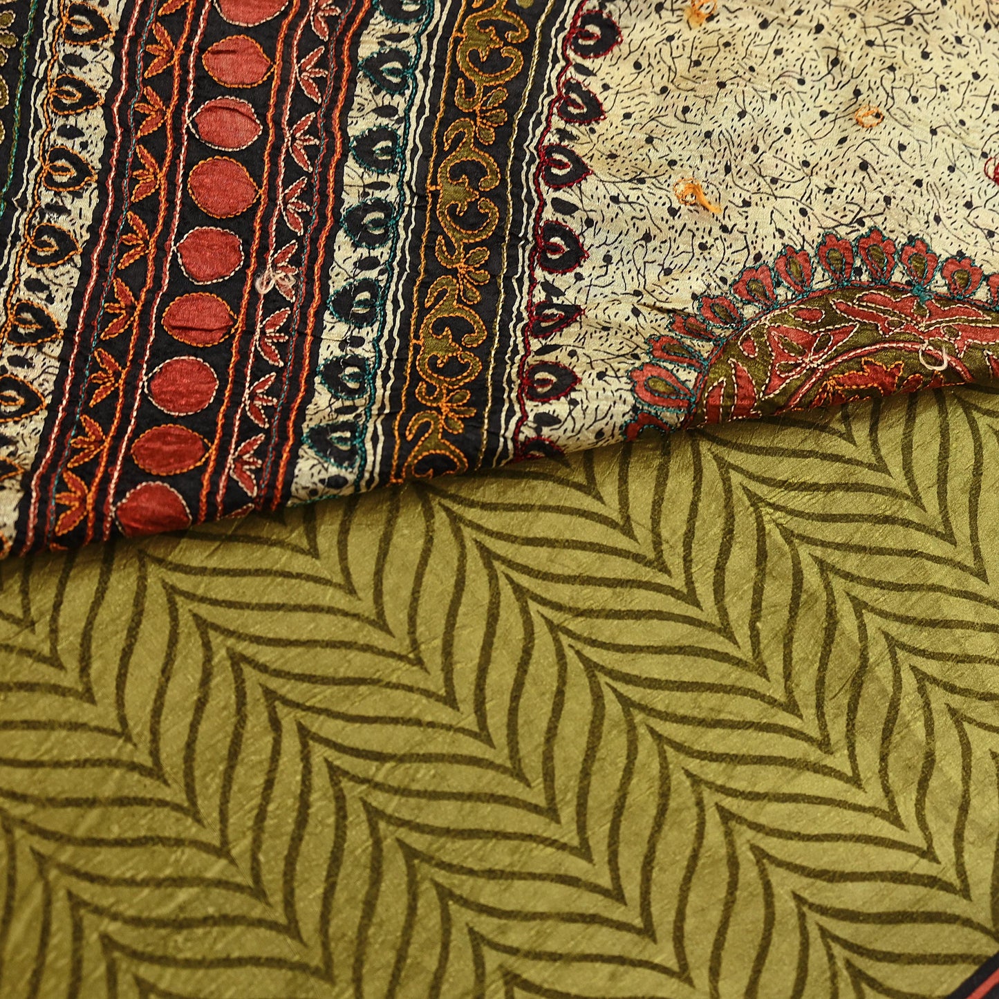 Indian Vintage Sari Green Pure Silk Hand Embroidered Sarees 5Yd Craft Fabric Sewing soft Quilting Crafting Ethnic Bollywood sarees