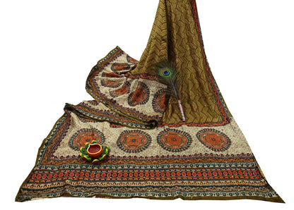 Indian Vintage Sari Green Pure Silk Hand Embroidered Sarees 5Yd Craft Fabric Sewing soft Quilting Crafting Ethnic Bollywood sarees