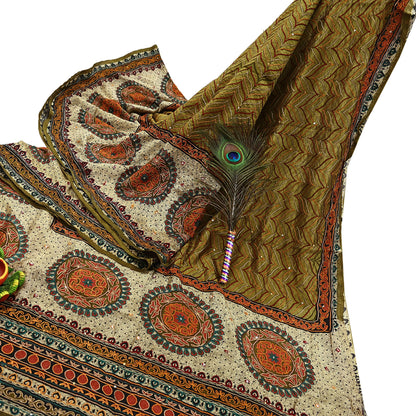 Indian Vintage Sari Green Pure Silk Hand Embroidered Sarees 5Yd Craft Fabric Sewing soft Quilting Crafting Ethnic Bollywood sarees