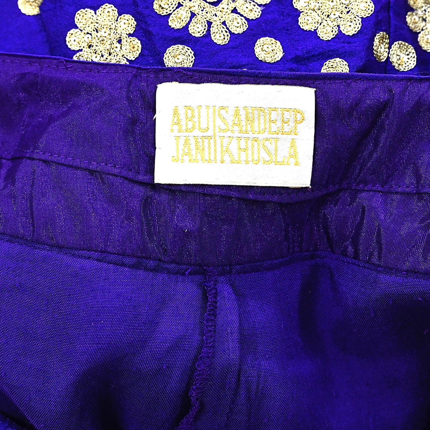Pre-Owned Abu Jani Blue Raw Silk Bridal Skirt, Hand Embroidered Couture Lehenga, Designer Indian Wedding Outfit, Festive Luxury Wear