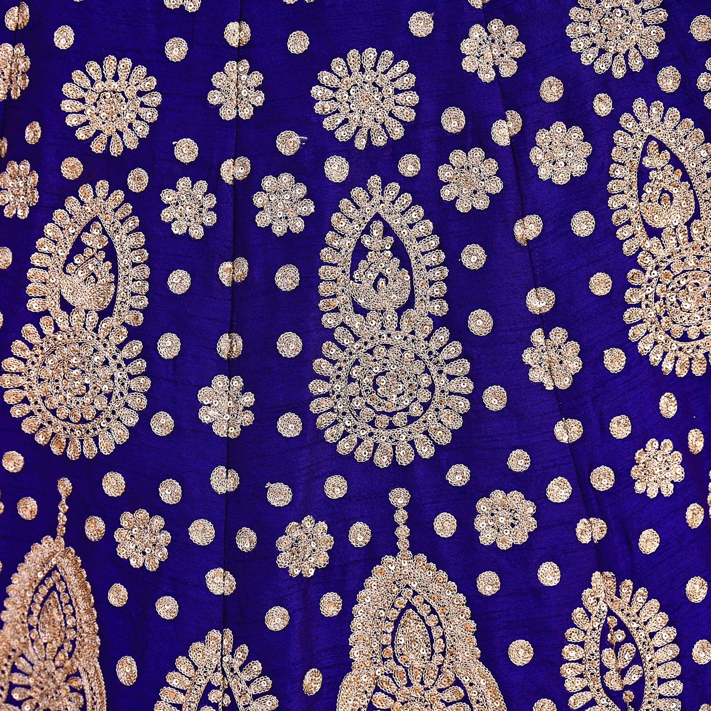 Pre-Owned Abu Jani Blue Raw Silk Bridal Skirt, Hand Embroidered Couture Lehenga, Designer Indian Wedding Outfit, Festive Luxury Wear