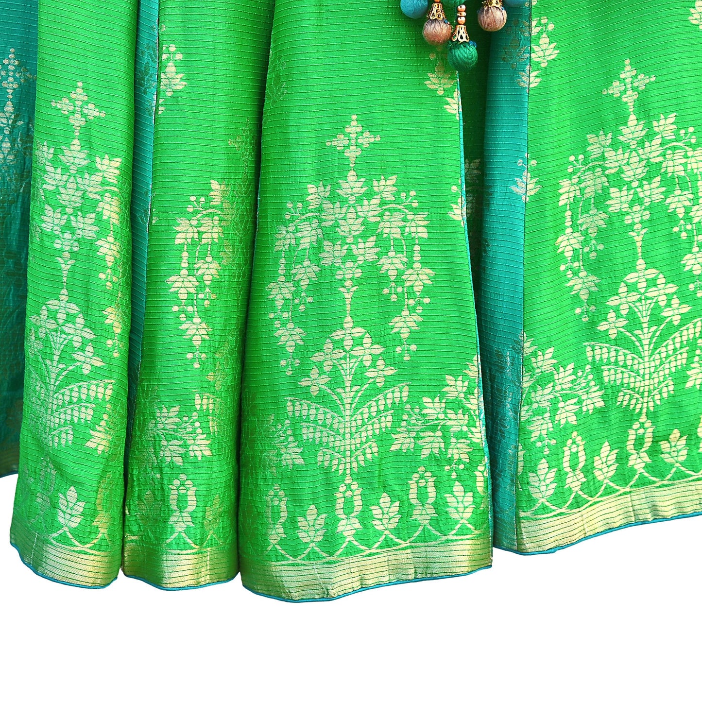 Abu Jani Bridal Lehenga Set Green Banarasi Raw Silk Handwoven Designer Couture Outfit Wedding Lehenga with Dupatta
