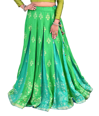 Abu Jani Bridal Lehenga Set Green Banarasi Raw Silk Handwoven Designer Couture Outfit Wedding Lehenga with Dupatta
