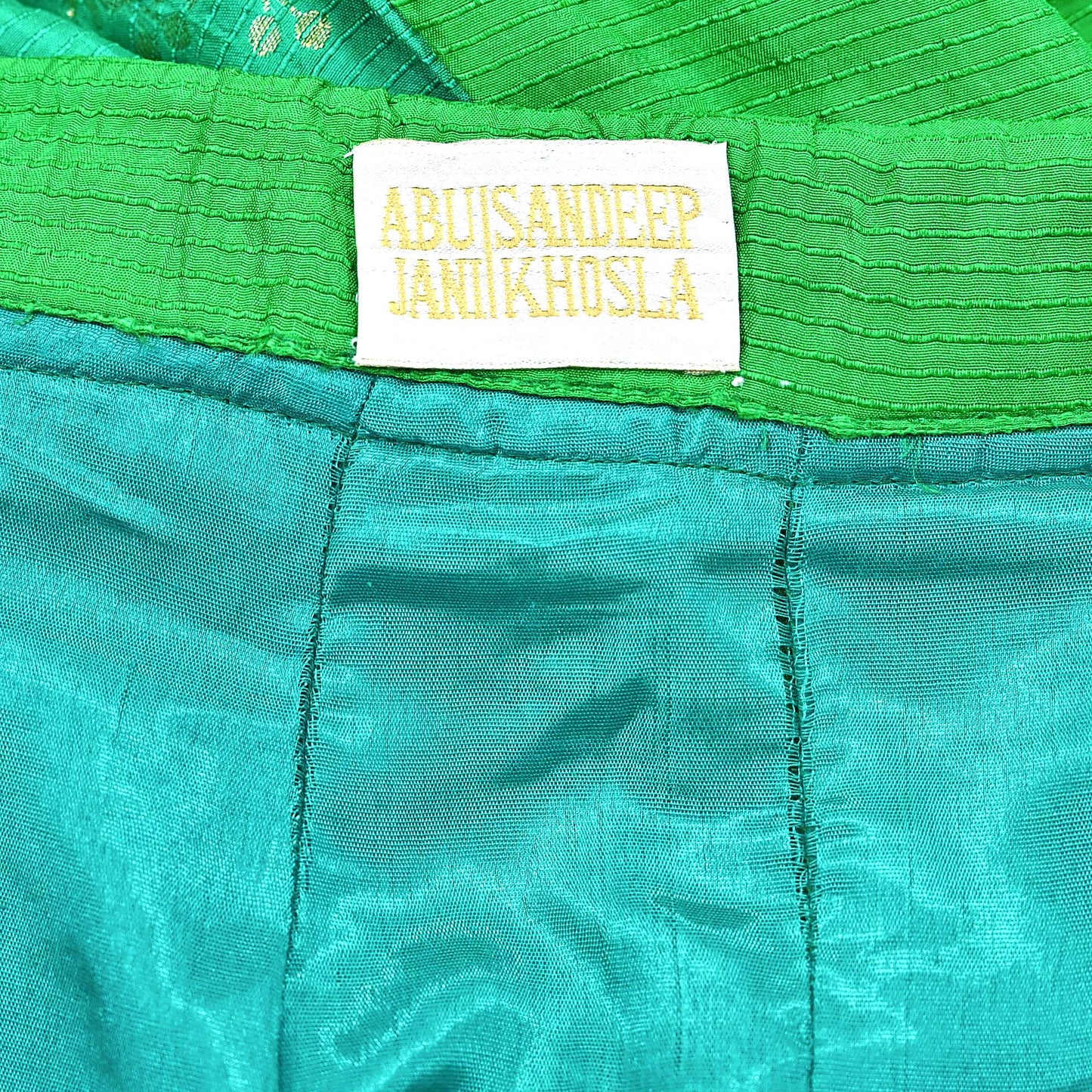 Abu Jani Green Banarasi Raw Silk Bridal Skirt, Handwoven Wedding Lehenga, Couture Designer Outfit, Indian Bridal Wear, Festive