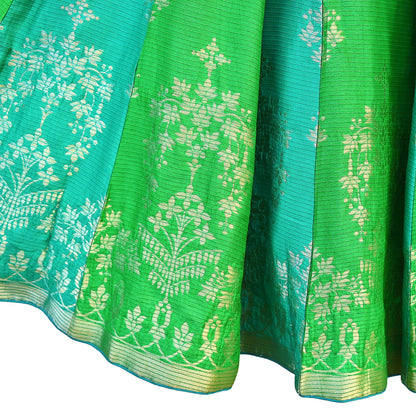 Abu Jani Green Banarasi Raw Silk Bridal Skirt, Handwoven Wedding Lehenga, Couture Designer Outfit, Indian Bridal Wear, Festive