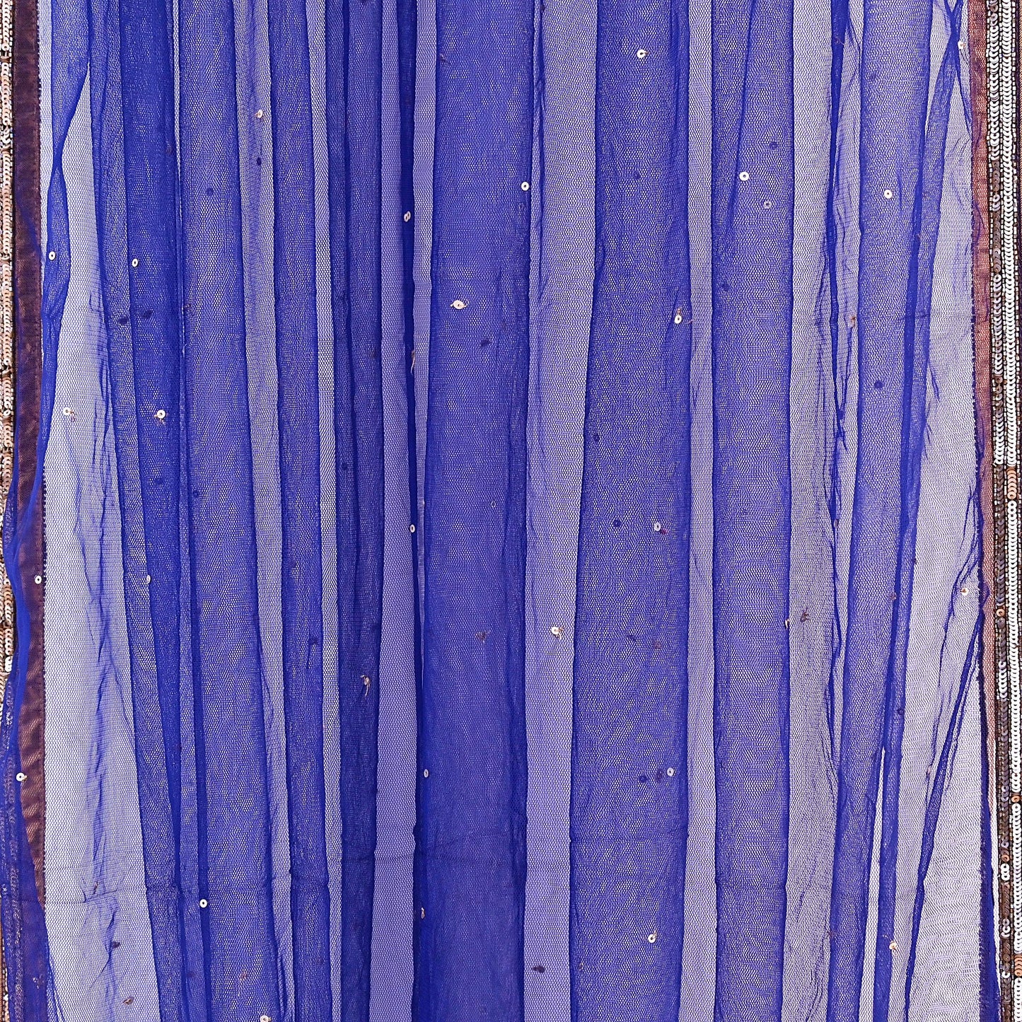 Deep Blue Net Hand Embroidered Dupatta by Anamika Khanna Bridal Zardozi Stole Indian Wedding Veil Designer Couture Scarf