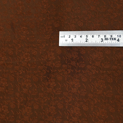 Vintage Brown Banarasi Silk Saree Pure Satin Silk Handwoven Tanchoi Fabric with Paisley Weave 5 Yard Dressmaking Craft Material