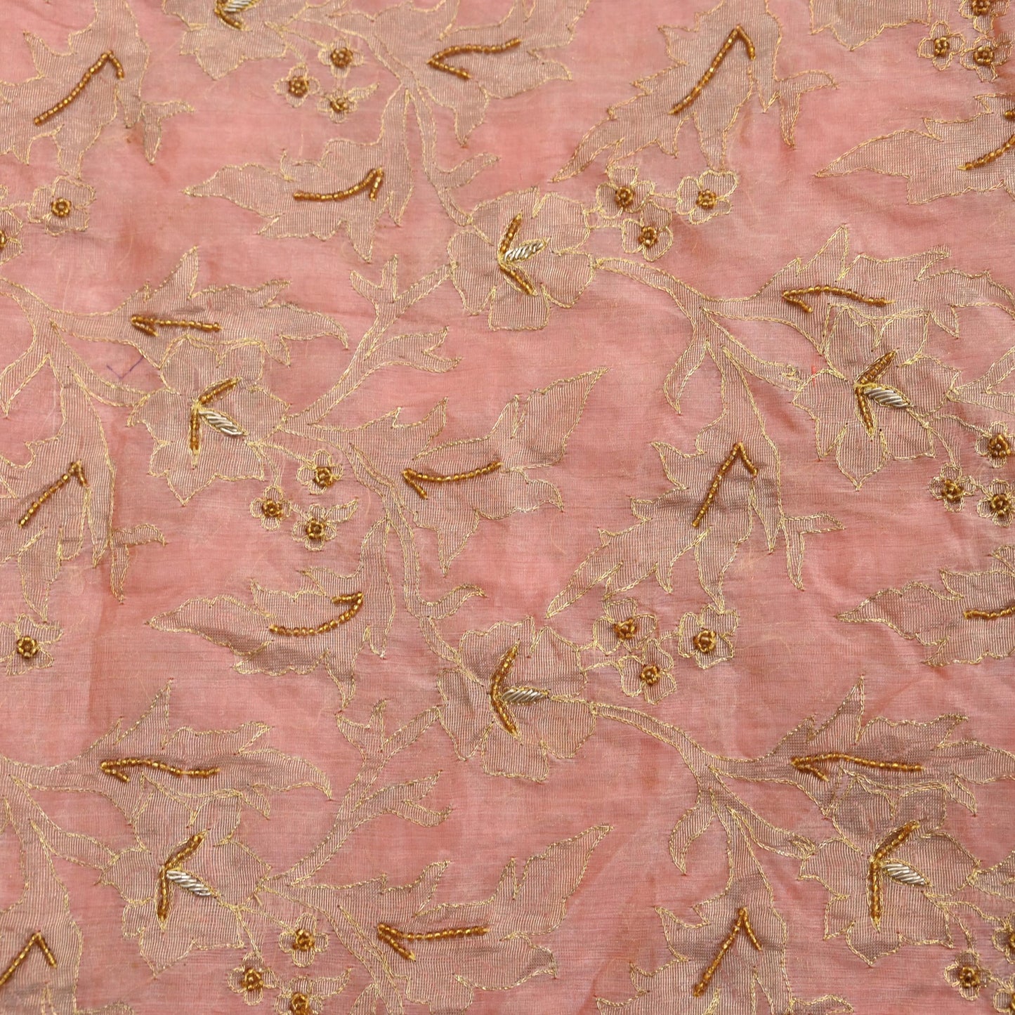 Indian Vintage Heavy Wedding Peach Dupatta Pure Organza Silk Long Stole Hand Embroidered Scarves Zardozi Zari Bridal Veil Wrap Hijab