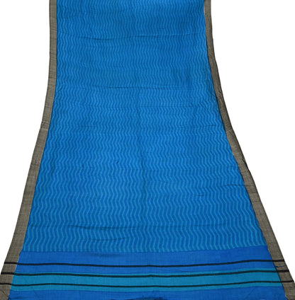 Vintage Blue Stole Pure Wool Printed Dupatta Scarf Shawl Wrap Floral Long Winter Scarf for Women, Hijab, Christmas Gift