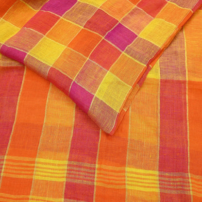 Indian Vintage Sari Multi Pure Cotton Hand Woven Sarees Craft Fabric 5yd Ethnic Floral Crafting Upcycle Quilting Dress Making