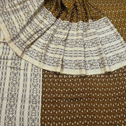 Vintage Green Banarasi Silk Saree Pure Satin Silk Handwoven Tanchoi Fabric with Floral Weave 5 Yard Dressmaking Craft Material