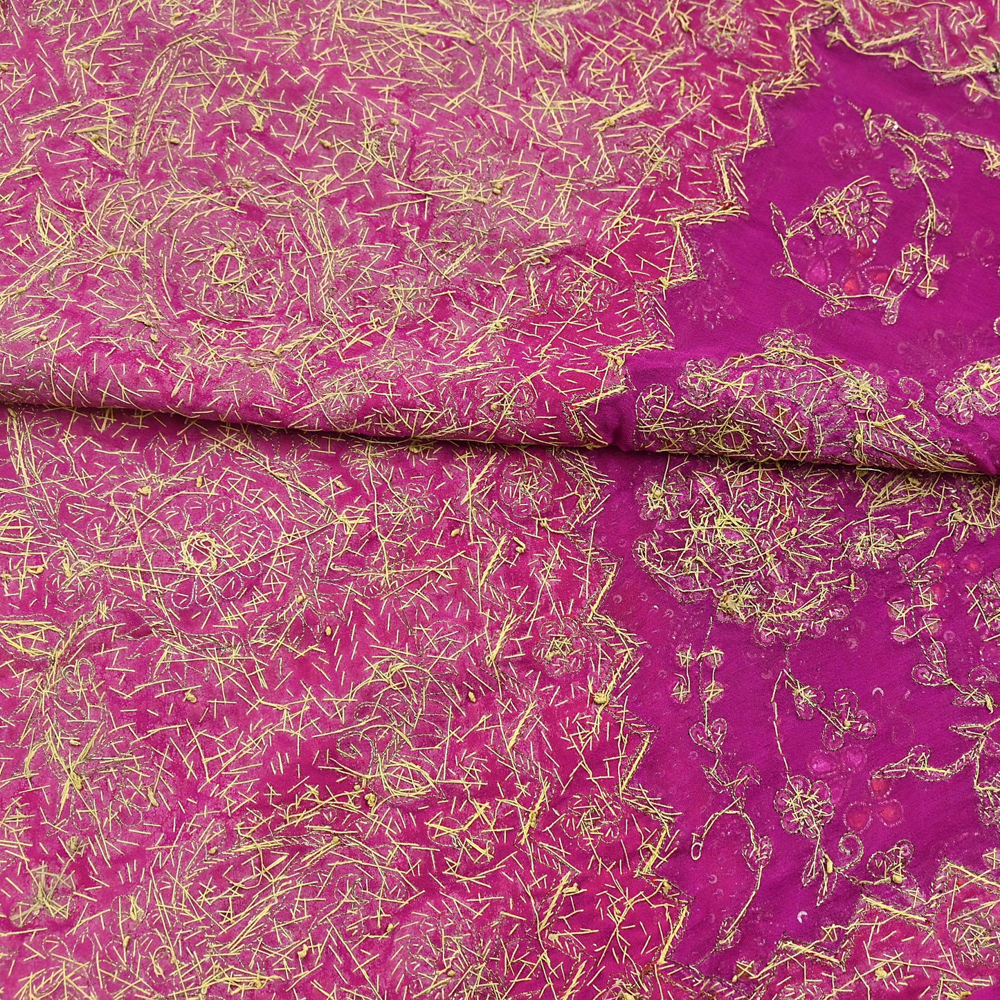 Indian Vintage Heavy Purple Bridal Dupatta Pure Georgette Silk Hand Embroidered Zardozi, Dabka, Zari Work Party Wear Long Stole