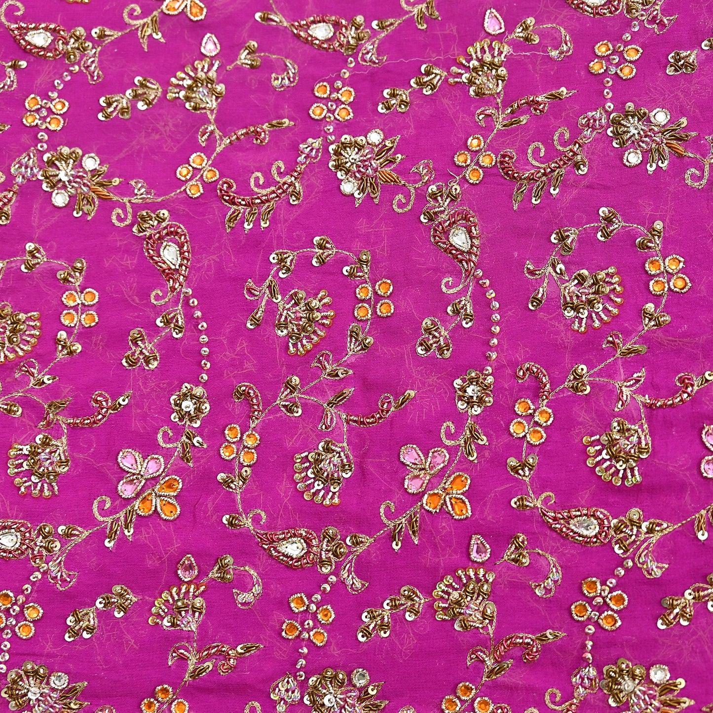 Indian Vintage Heavy Purple Bridal Dupatta Pure Georgette Silk Hand Embroidered Zardozi, Dabka, Zari Work Party Wear Long Stole