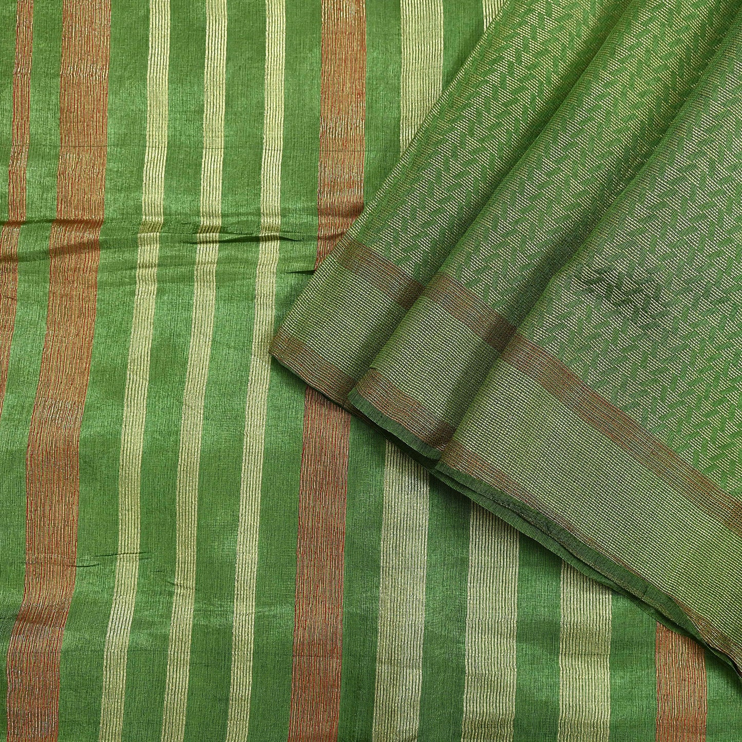 Indian Vintage Heavy Sari Green Pure Khadi Silk Handloom Saree Craft Fabric 5yd Ethnic Wear Dress making For Crafting Quilting