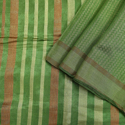Indian Vintage Heavy Sari Green Pure Khadi Silk Handloom Saree Craft Fabric 5yd Ethnic Wear Dress making For Crafting Quilting