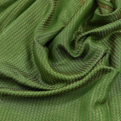 Indian Vintage Heavy Sari Green Pure Khadi Silk Handloom Saree Craft Fabric 5yd Ethnic Wear Dress making For Crafting Quilting