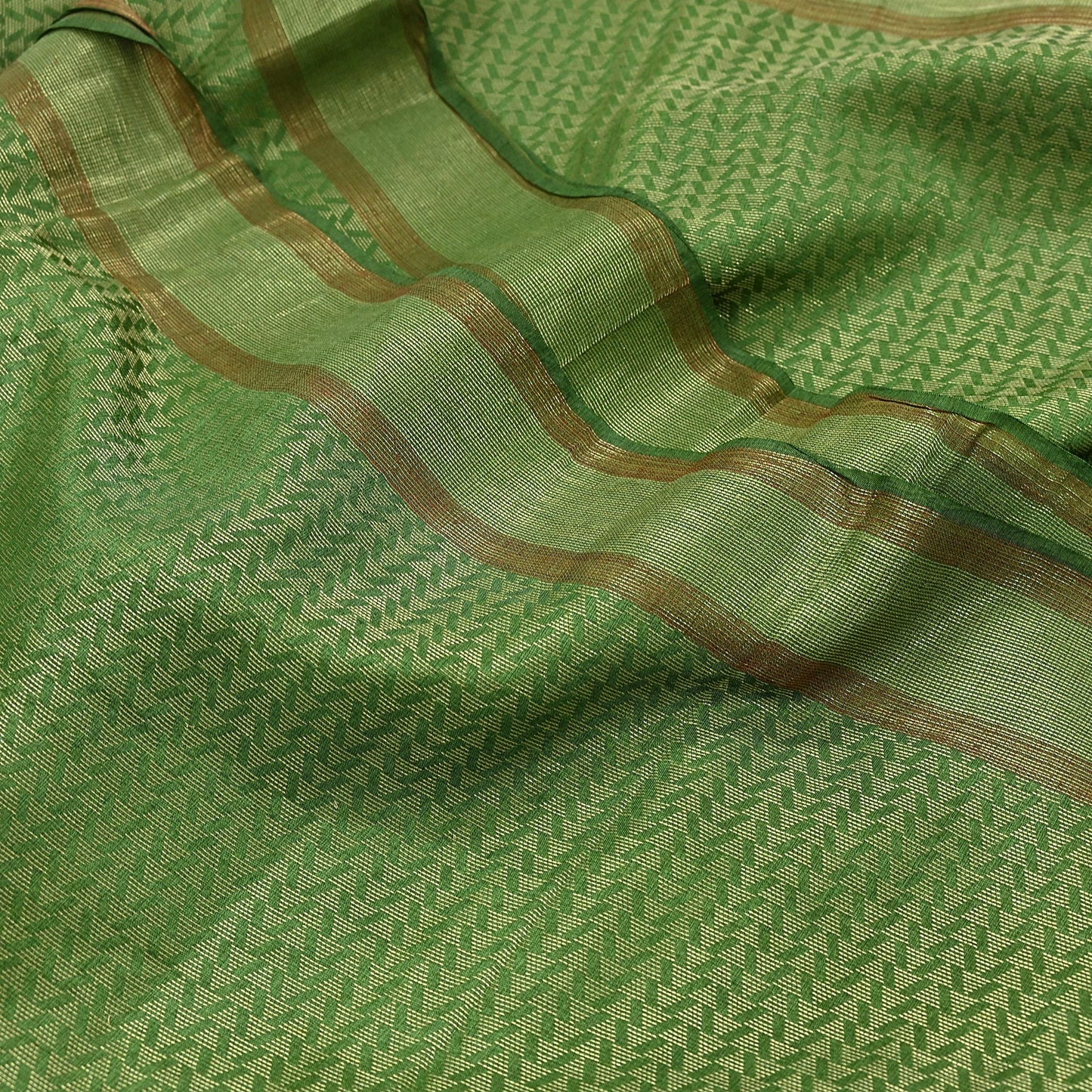 Indian Vintage Heavy Sari Green Pure Khadi Silk Handloom Saree Craft Fabric 5yd Ethnic Wear Dress making For Crafting Quilting