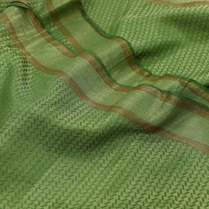 Indian Vintage Heavy Sari Green Pure Khadi Silk Handloom Saree Craft Fabric 5yd Ethnic Wear Dress making For Crafting Quilting