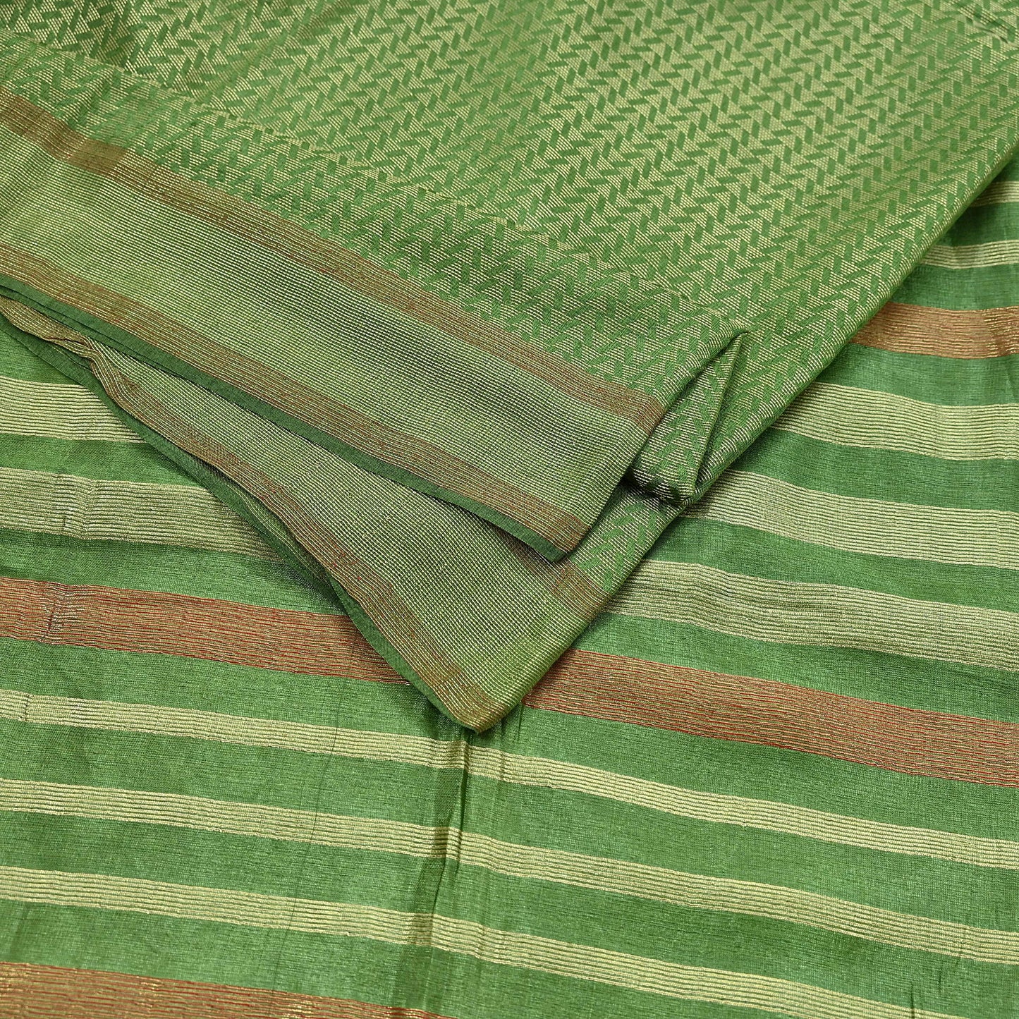 Indian Vintage Heavy Sari Green Pure Khadi Silk Handloom Saree Craft Fabric 5yd Ethnic Wear Dress making For Crafting Quilting
