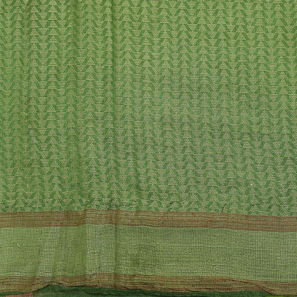 Indian Vintage Heavy Sari Green Pure Khadi Silk Handloom Saree Craft Fabric 5yd Ethnic Wear Dress making For Crafting Quilting
