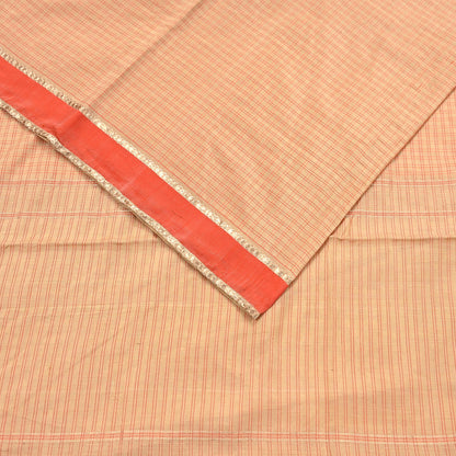 Indian Vintage Sari Beige Mysore Silk Woven Saree with Zari Border 5 Yards Soft Craft Fabric Upcycle, Quilting, Dressmaking