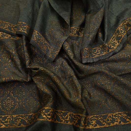 Indian golden Black Vintage Dupatta Long Stole Block hand painted pure Cotton Scarves Scarf Veil Wrap Boho Soft Floral Design