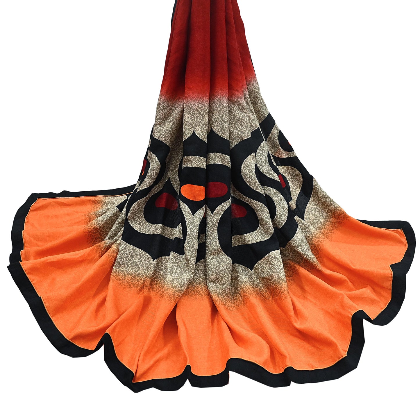 Indian Vintage Long Stole Woolen Scarf Dupatta Infinity Scarves Printed Sarong Wrap Craft Fabric Veil Woman Hijab Shawl Floral