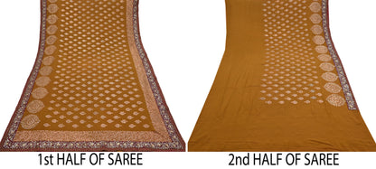 Indian Heavy Sari Saffron Pure Georgette Silk Hand Embroidered Sarees Designer Sabyasachi 6Yd Sewing Ethnic Bollywood party wear saree