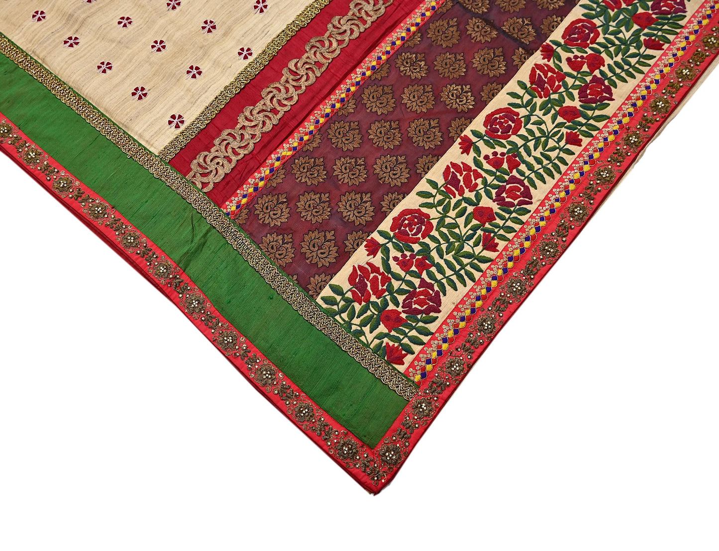 Indian Pre-owned Saree Pure Khadi Silk Hand Embroidered Banarasi Sabyasachi Designer Sari 6Yd Soft Ethnic Bollywood Party saree