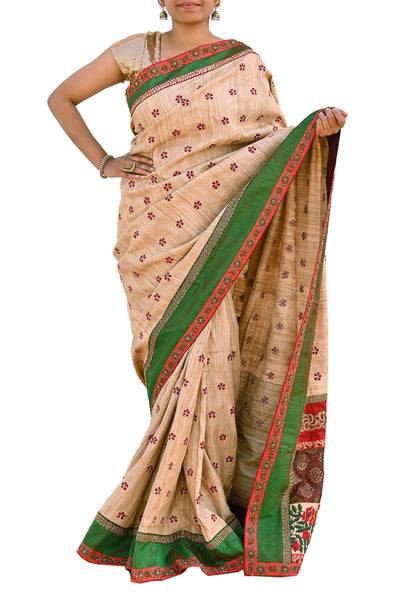 Indian Pre-owned Saree Pure Khadi Silk Hand Embroidered Banarasi Sabyasachi Designer Sari 6Yd Soft Ethnic Bollywood Party saree