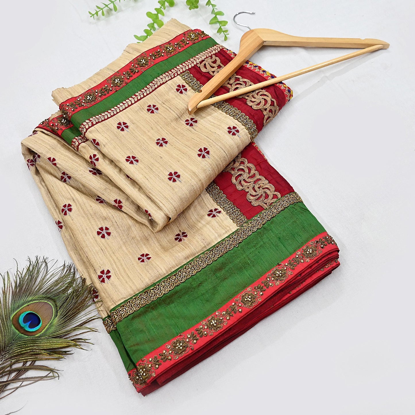 Indian Pre-owned Saree Pure Khadi Silk Hand Embroidered Banarasi Sabyasachi Designer Sari 6Yd Soft Ethnic Bollywood Party saree