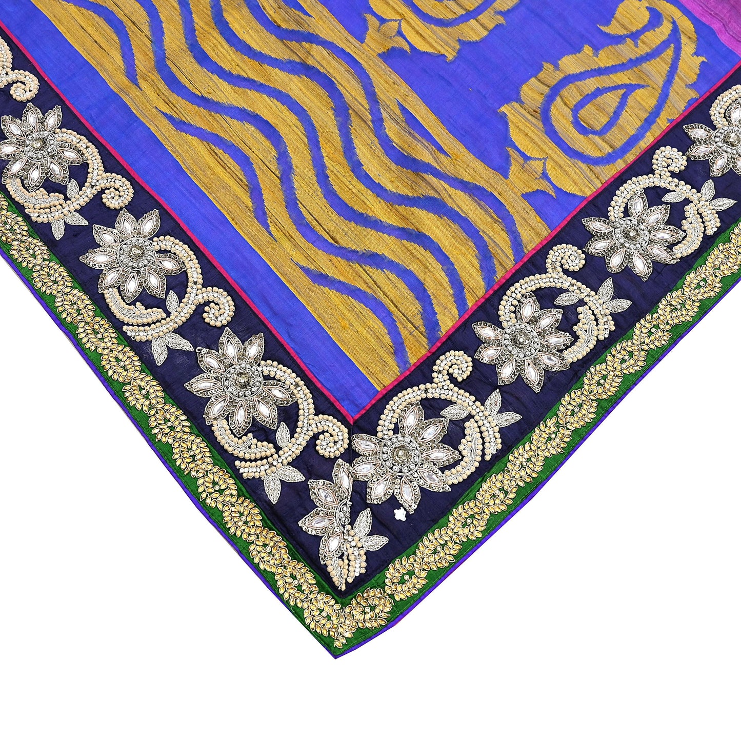 Indian Vintage Purple Saree Pure Khadi Silk Handloom Hand Embroidered Sari Craft Fabric 5yd Ethnic Fringes Dress making Crafting Quilting