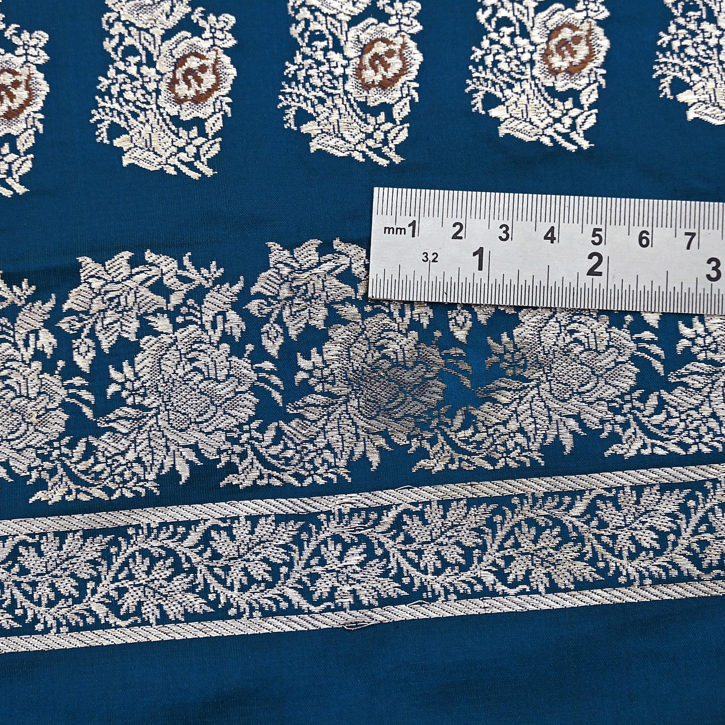 Indian Vintage Sari Heavy Wedding Green blue Pure Satin Silk Woven Brocade Banarasi Sarees Silver Zari 5Yd Dress making Crafting Upcycle