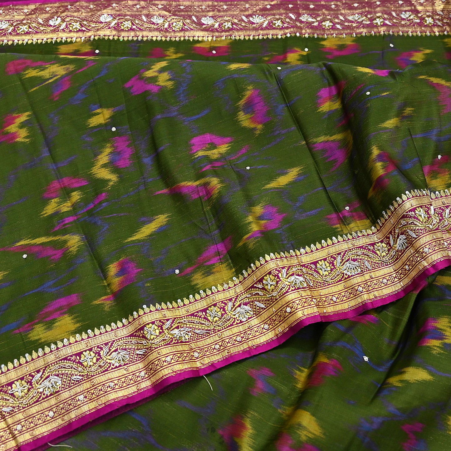 Vintage Multi Heavy Wedding Sari Pure Satin Silk Woven Banarasi Tanchoi Embroidered Sarees 5Yd Craft Fabric Golden Zari Ethnic Dress Making