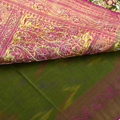 Vintage Multi Heavy Wedding Sari Pure Satin Silk Woven Banarasi Tanchoi Embroidered Sarees 5Yd Craft Fabric Golden Zari Ethnic Dress Making