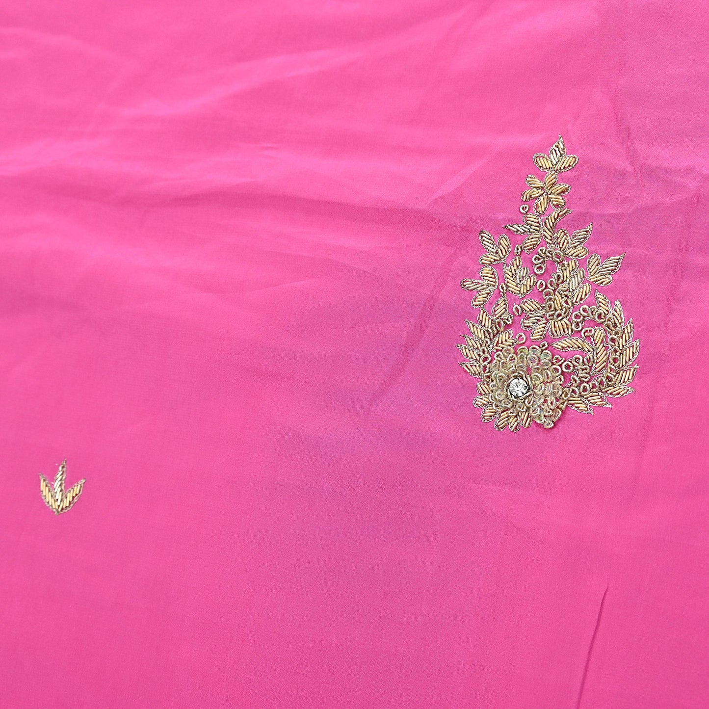 Indian Vintage Heavy Pink Dupatta Pure Crepe Silk Long Stole Hand Embroidered Scarves Dabka Zardozi Zari Scarves Wedding/ Bridal Veil
