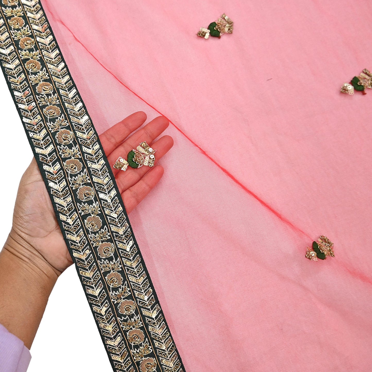 Indian Heavy Wedding Dupatta Red Net Long Stole Hand Embroidered By Designer Sabyasachi Scarves Zardozi Bridal Veil