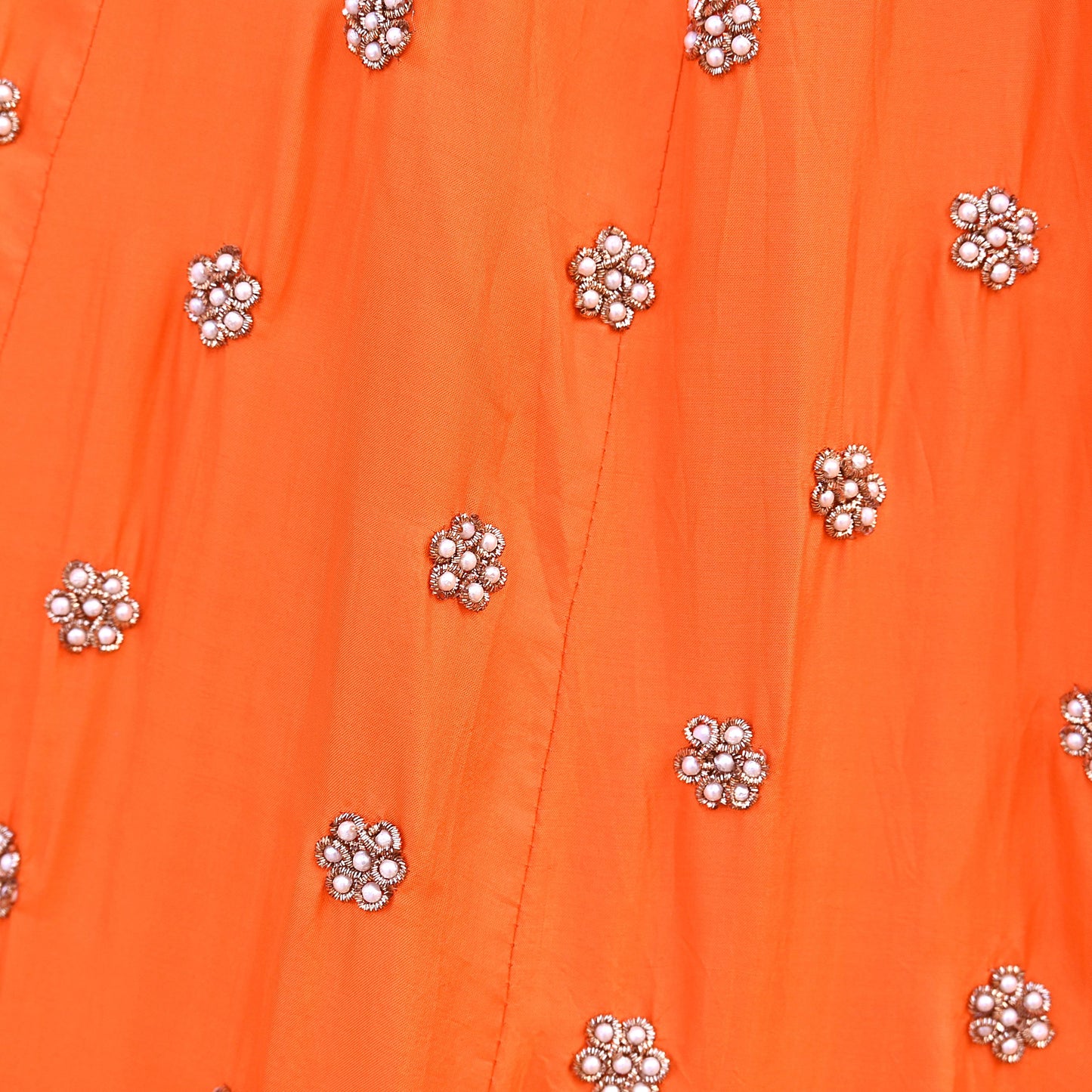 Indian Heavy Party Wear Orange Pure Silk Hand Embroidered Lehenga/Skirt Designer By Manish Malhotra Bridal Wear Zardozi/ Dabka