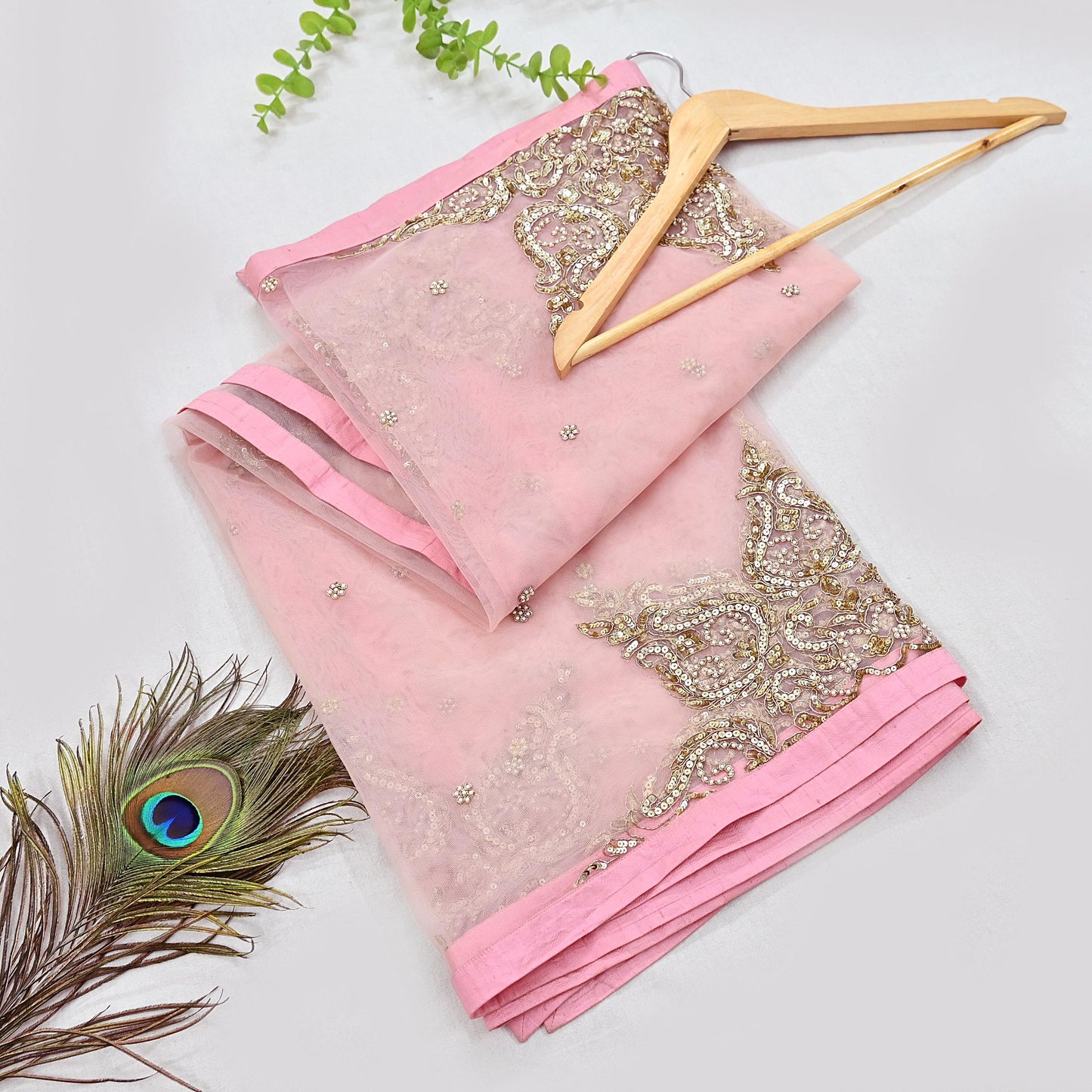 Anushree Reddy Pink White Net Lehenga Set Heavy Hand Embroidered Bridal Lehenga 3pcs Bollywood Wedding Wear Indian Outfit
