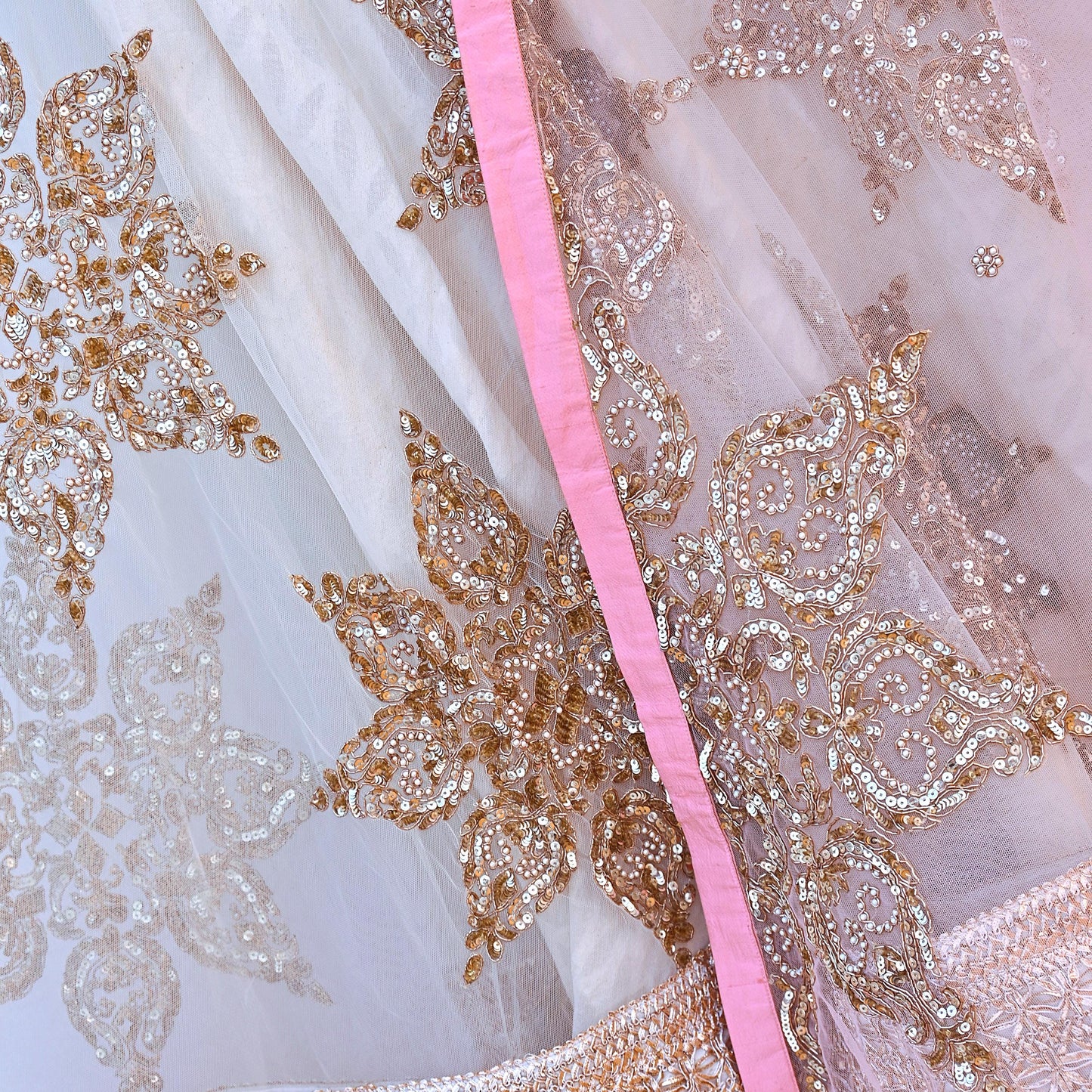 Anushree Reddy Pink White Net Lehenga Set Heavy Hand Embroidered Bridal Lehenga 3pcs Bollywood Wedding Wear Indian Outfit