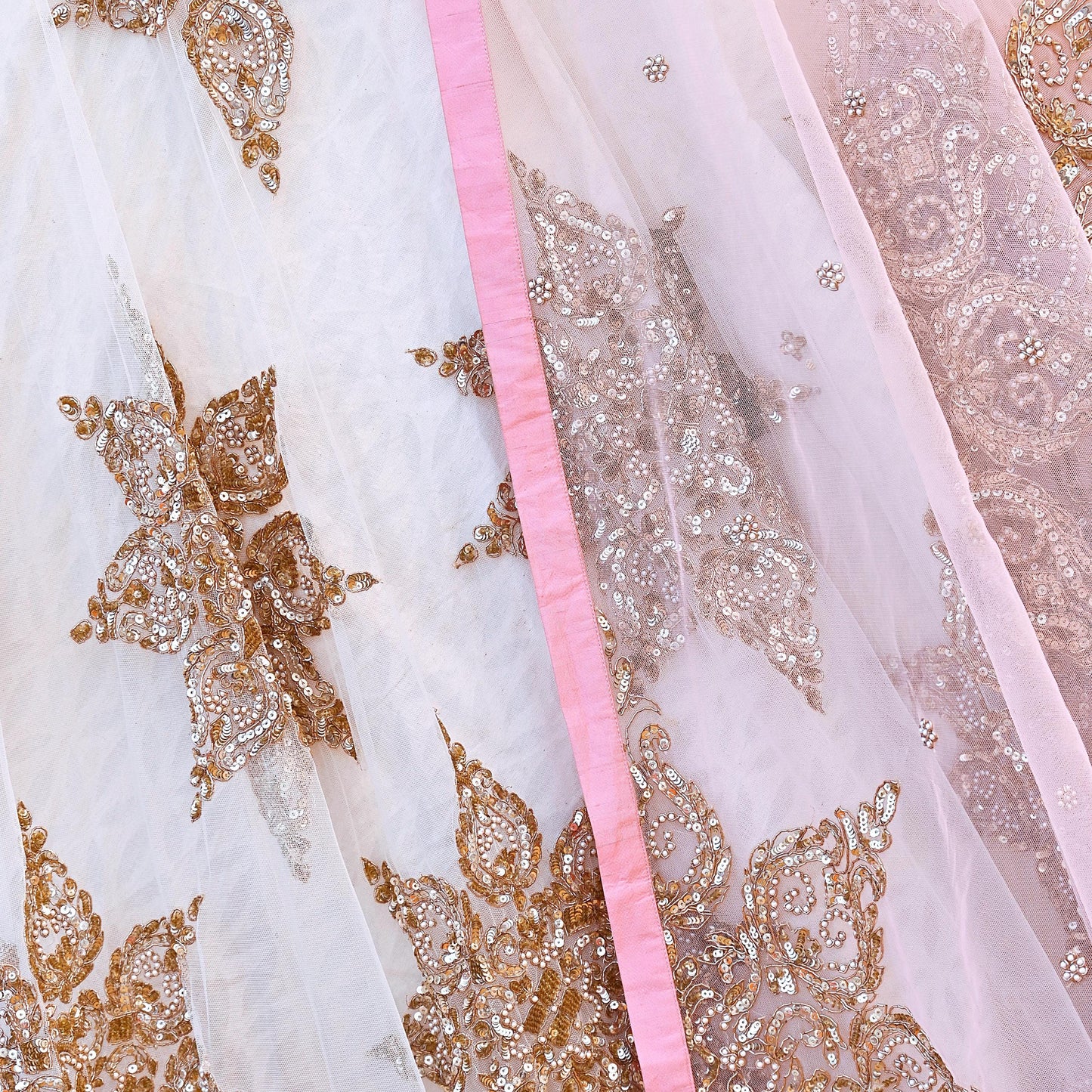 Anushree Reddy Pink White Net Lehenga Set Heavy Hand Embroidered Bridal Lehenga 3pcs Bollywood Wedding Wear Indian Outfit